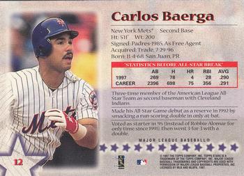 1997 Topps Stars #12 Carlos Baerga Back