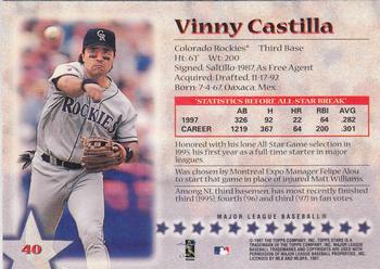 1997 Topps Stars #40 Vinny Castilla Back