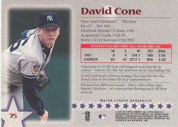 1997 Topps Stars #75 David Cone Back