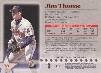 1997 Topps Stars #78 Jim Thome Back