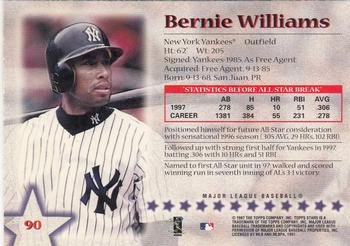 1997 Topps Stars #90 Bernie Williams Back