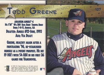 1997 Topps Stars #107 Todd Greene Back