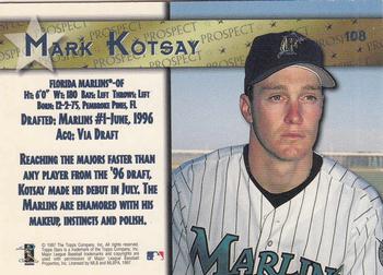 1997 Topps Stars #108 Mark Kotsay Back