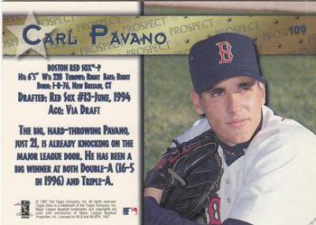 1997 Topps Stars #109 Carl Pavano Back