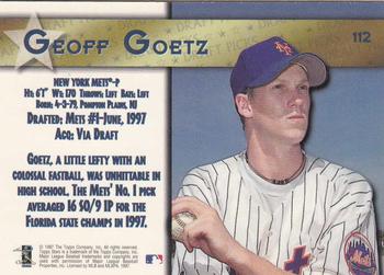 1997 Topps Stars #112 Geoff Goetz Back