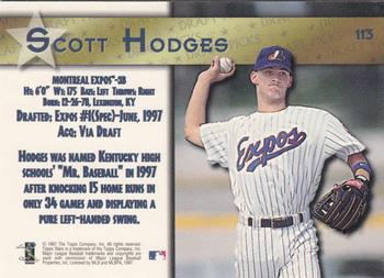 1997 Topps Stars #113 Scott Hodges Back