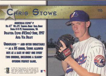1997 Topps Stars #116 Chris Stowe Back