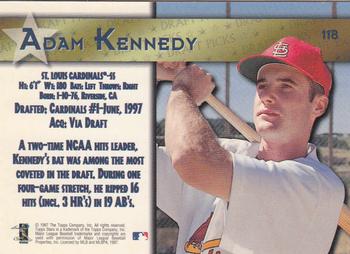 1997 Topps Stars #118 Adam Kennedy Back