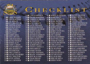 1997 Topps Stars #NNO Checklist Front