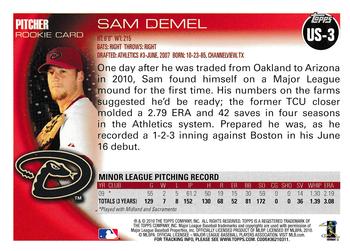 2010 Topps Update #US-3 Sam Demel Back