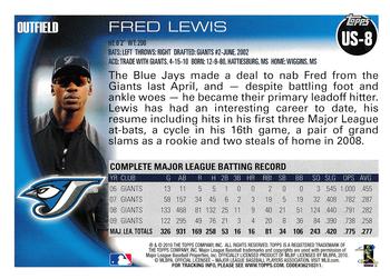 2010 Topps Update #US-8 Fred Lewis Back