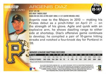 2010 Topps Update #US-147 Argenis Diaz Back