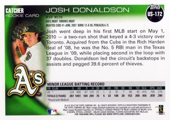 2010 Topps Update #US-172 Josh Donaldson Back