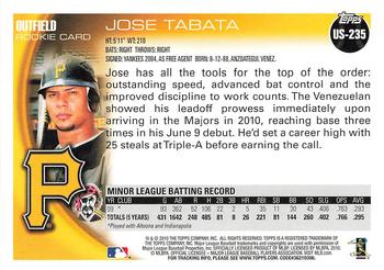 2010 Topps Update #US-235 Jose Tabata Back