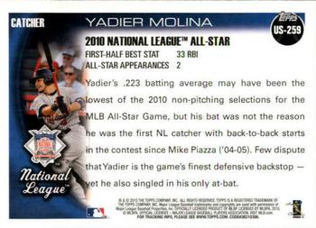 2010 Topps Update #US-259 Yadier Molina Back