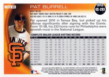2010 Topps Update #US-293 Pat Burrell Back