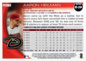 2010 Topps Update #US-294 Aaron Heilman Back
