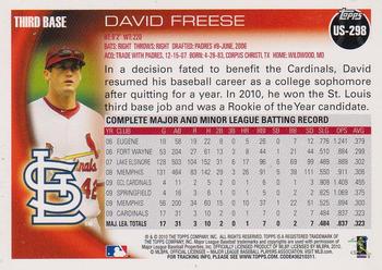 2010 Topps Update #US-298 David Freese Back