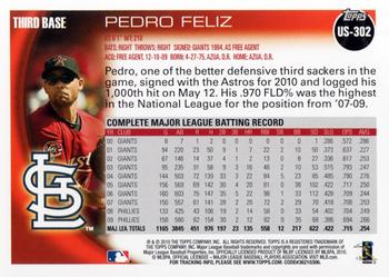 2010 Topps Update #US-302 Pedro Feliz Back