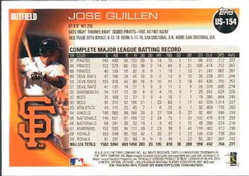2010 Topps Update #US-154 Jose Guillen Back