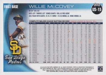 2010 Topps Update #US-15 Willie McCovey Back