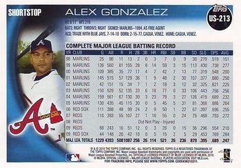 2010 Topps Update #US-213 Alex Gonzalez Back