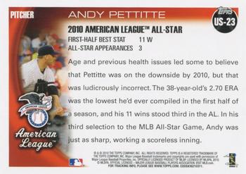 2010 Topps Update #US-23 Andy Pettitte Back