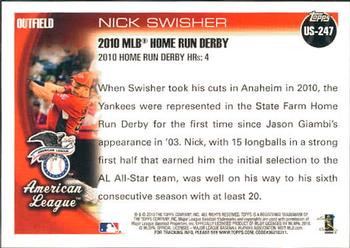 2010 Topps Update #US-247 Nick Swisher Back