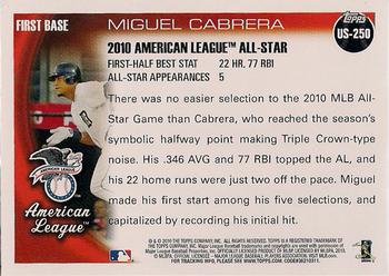 2010 Topps Update #US-250 Miguel Cabrera Back