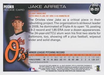 2010 Topps Update #US-251 Jake Arrieta Back