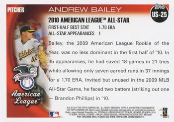 2010 Topps Update #US-25 Andrew Bailey Back