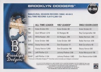 2010 Topps Update #US-260 Brooklyn Dodgers Back