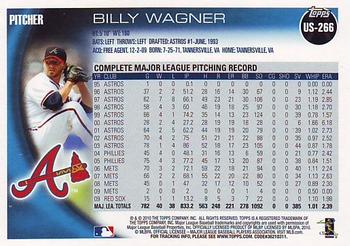 2010 Topps Update #US-266 Billy Wagner Back
