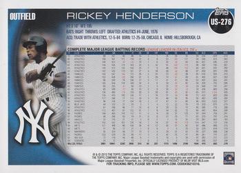 2010 Topps Update #US-276 Rickey Henderson Back