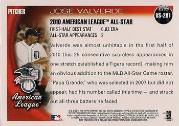 2010 Topps Update #US-281 Jose Valverde Back