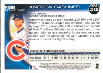 2010 Topps Update #US-295 Andrew Cashner Back