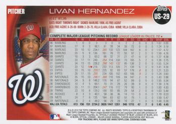 2010 Topps Update #US-29 Livan Hernandez Back