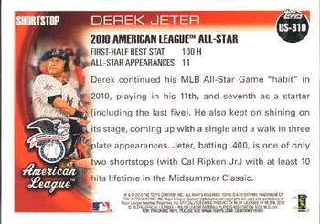 2010 Topps Update #US-310 Derek Jeter Back
