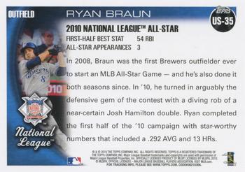 2010 Topps Update #US-35 Ryan Braun Back