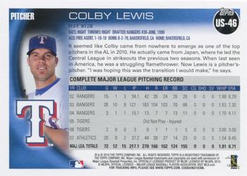 2010 Topps Update #US-46 Colby Lewis Back