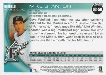 2010 Topps Update #US-50 Mike Stanton Back