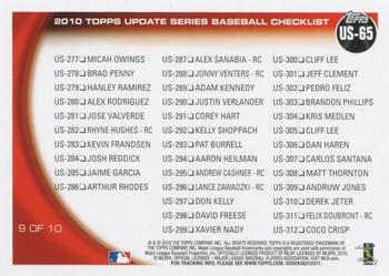 2010 Topps Update #US-65 See You in September (Victor Martinez / Robinson Cano) Back