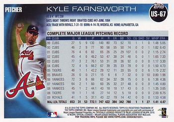 2010 Topps Update #US-67 Kyle Farnsworth Back