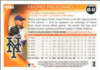 2010 Topps Update #US-92 Pedro Feliciano Back