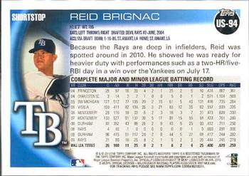 2010 Topps Update #US-94 Reid Brignac Back