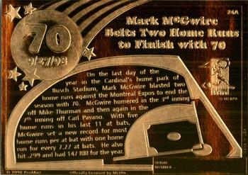 1998 ProMint #1 Mark McGwire Back