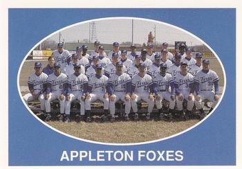 1990 Boxscores Appleton Foxes #1 Checklist Card Front