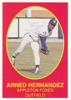 1990 Boxscores Appleton Foxes #12 Arned Hernandez Front