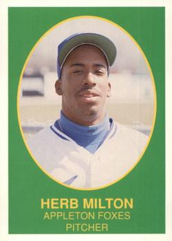 1990 Boxscores Appleton Foxes #17 Herb Milton Front