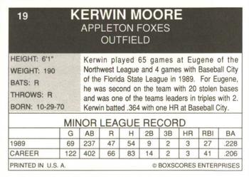 1990 Boxscores Appleton Foxes #19 Kerwin Moore Back